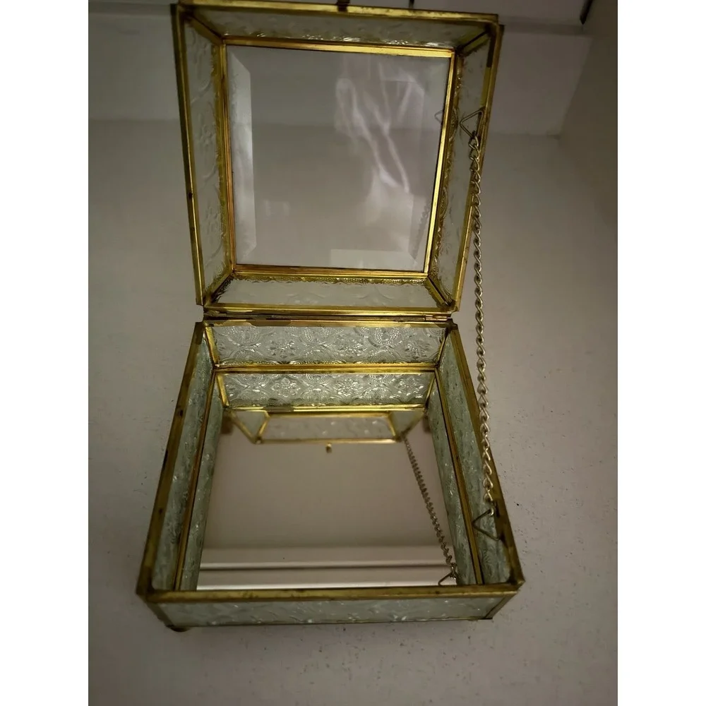 VINTAGE PENCO JEWELRY CASKET BOX ORMOLU GILT HOLLYWOOD REGENCY MIRROR MCM